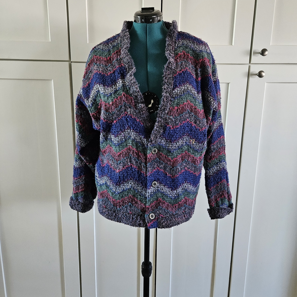 Multicolor Chevron Knit Blazer